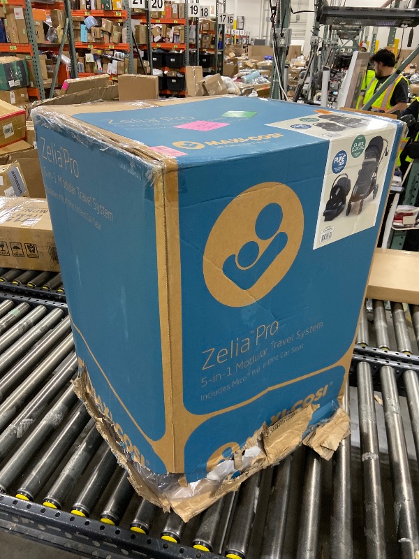 Photo 1 of Maxi-COSI Zelia Pro 5-in-1 Travel System with Mico Pro Infant Car Seat, Baby Stroller Combo, Reversible Seat, Large Wheels, Adjustable Handle, Newborn to Toddler, Lightweight, Caspian Caviar