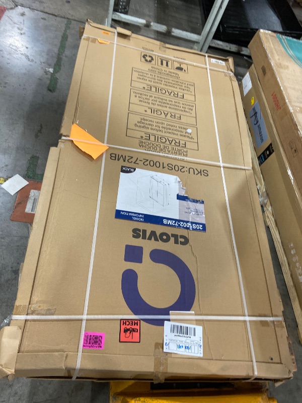 Photo 1 of MISSING PIECES******************68-72" W x 76" H Glass Shower Door,Frameless Shower Door,Double Sliding Shower Door with 3/8" (10mm) Clear SGCC Tempered Glass, Explosion-Proof Film (Matte Black, 72" Wx76 H-Double Sliding)