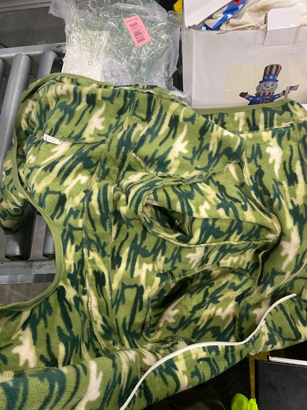 Photo 1 of *big* ROZKITCH Camo Dog Jacket Fleece Pullover Pajamas, Pet Windproof Warm Cold Weather Jacket Vest with Luminous Zipper, Jumpsuit Apparel Outfit Clothes for Small Medium Large Dog Camo L