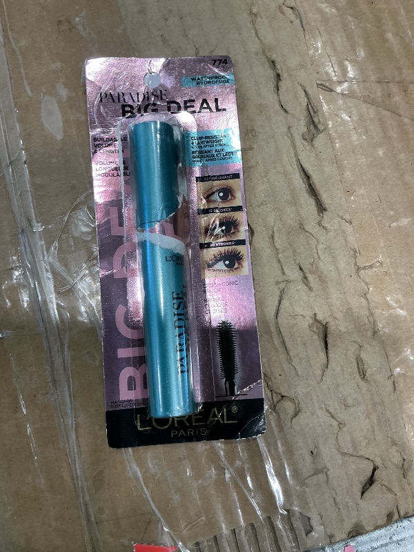 Photo 1 of ***FINAL SALE NO RETURN*** USED*** L'Oreal Paris Paradise Big Deal Waterproof Mascara, Volumizing and Lengthening Formula, Buildable, Clump Resistant, Black Mascara, 0.33 Fl Oz