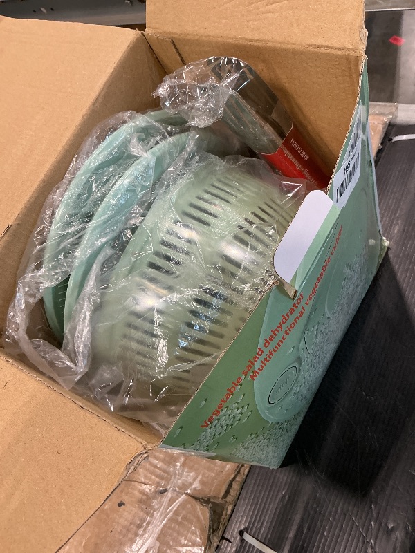 Photo 1 of *MISSING PARTS UNKNOWN*
YUANYE Salad Spinner Large, 3 IN 1 Vegetable and Fruit Washing Bowl with Strainer, Lettuce Spinner with 5 Blades Slicer, Egg Yolk Strainer, Bowl for Efficient Salad Preparation, 5.3 Qt?Green?