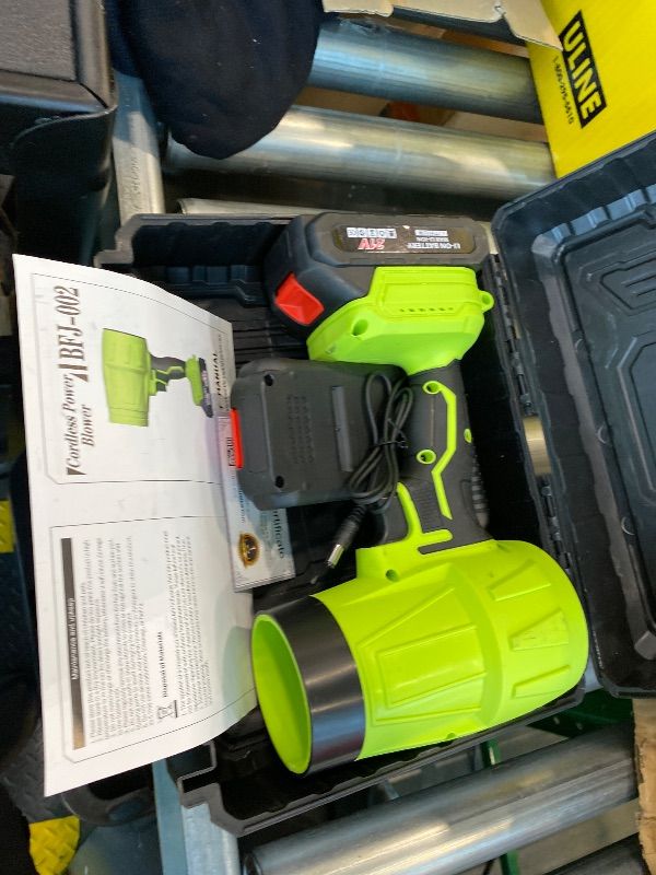 Photo 1 of *UNTESTED*
990,000 RPM 21V Cordless Leaf Blower with 2×6.0Ah Batteries - Handheld Electric Blower for Patio Cleaning, Car Drying, Leaves and Dust