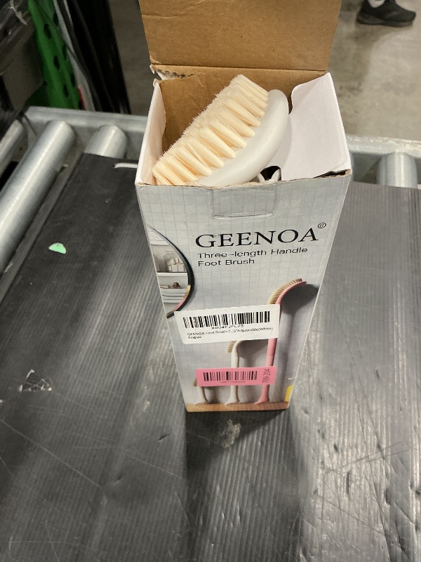 Photo 1 of ***MISSING PIECE*** GEENOA New Foot Brush with Adjustable Long Handle, 3-in-1 Foot Scrubber for Wet or Dry Brushing, 10.2’’- 27.5’’ Foot Scrub Brush for Senior, Pregnant, Disabled, or Injured, Gift-Box Packed(White)