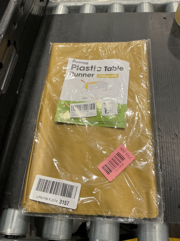 Photo 1 of *MISSING PARTS*
Pureegg Gold Plastic Table Runners - 10 Pack, 14'' x 108'', Water Resistant & Disposable Centerpiece Decorations for Table Cloth, Wedding, Birthday, Holiday, Baby Shower, Party, Home Decor