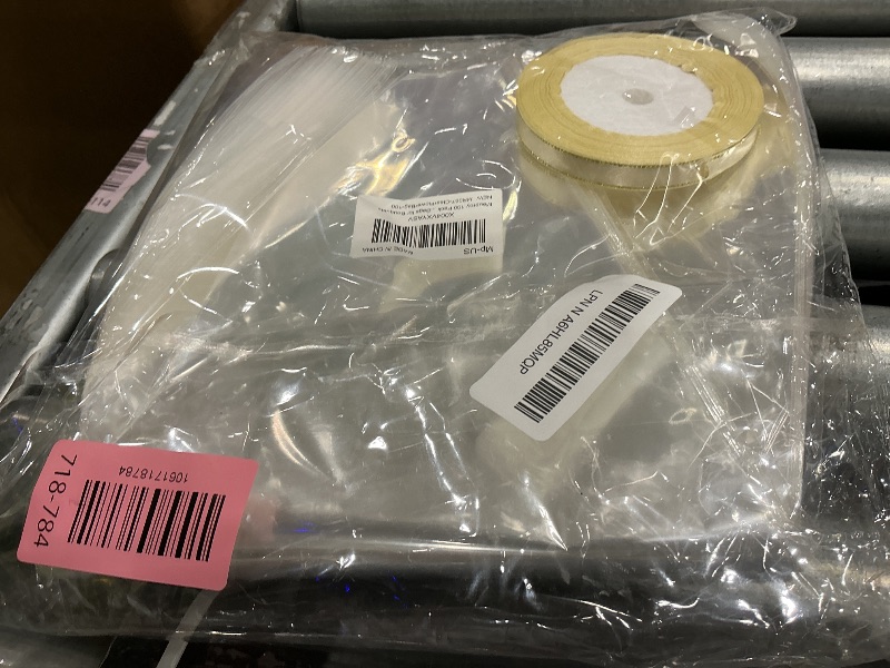 View 2 of **MISSING PARTS** Mauproy 100 Pack Clear Flower Bags for Bouquets, Cellophane Floral Bouquet Sleeves with Straight Edges and Ribbons for Mother's Day Wedding Florist Supplies (18 x 12 Inches)