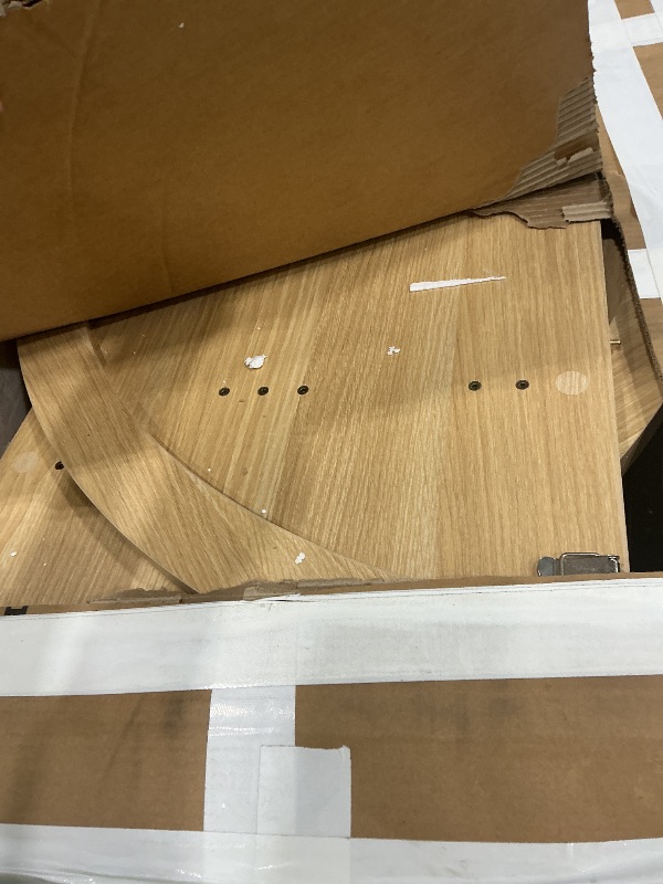 Photo 1 of **PARTS ONLY** Jocoevol 47?–63? Extendable Round Dining Table for 4–8 with Dust-Proof 2-Tier Storage Shelf Space-Saving Expandable Dining Room Table Wood Oval Circle Dining Table with Pedestal Base (Natural)