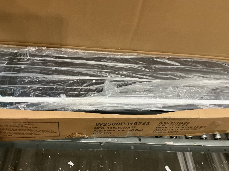 Photo 1 of *PARTIAL SET*
KEIKI Full Size Metal Loft Bed Frame with Convertible Staircase, Built-in Storage Shelves & Wardrobe, Loft Bed with Solid Slats & Guardrail, No Box Spring Required, Easy Assembly, for Bedroom, Black