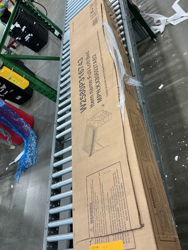 Photo 1 of *PARTIAL SET*
KEIKI Full Size Metal Loft Bed Frame with Convertible Staircase, Built-in Storage Shelves & Wardrobe, Loft Bed with Solid Slats & Guardrail, No Box Spring Required, Easy Assembly, for Bedroom, Black