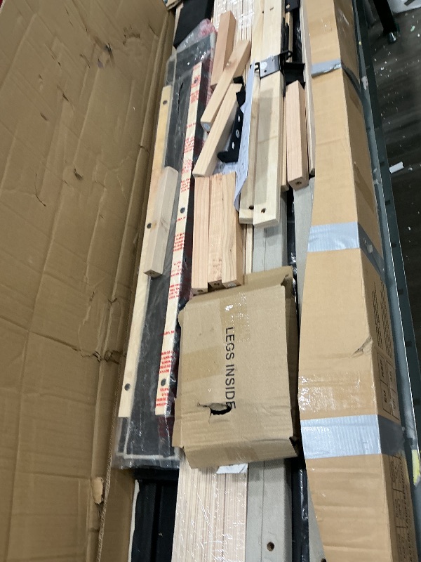 Photo 1 of *PARTIAL SET*
Avenco King Bed Frame, Upholstered Platform Bed Frame with Adjustable Headboard, Wood Slat Support, Easy Assembly, No Box Spring Needed, Beige