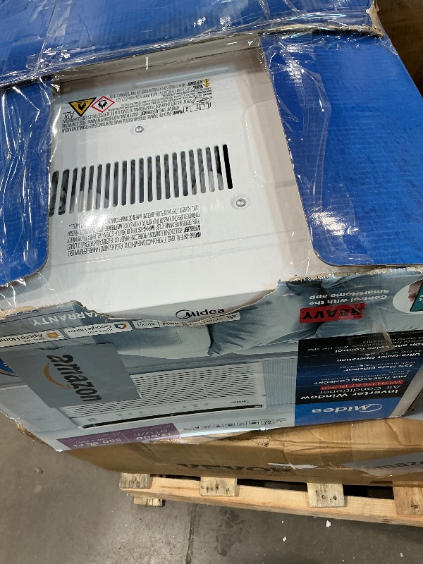 Photo 1 of **PARTS ONLY** Midea 12,000 BTU Smart Inverter Air Conditioner Window Unit with Heat and Dehumidifier – Cools up to 550 Sq. Ft., Energy Star Rated, Quiet Operation, Electronic Controls, Remote Control, White