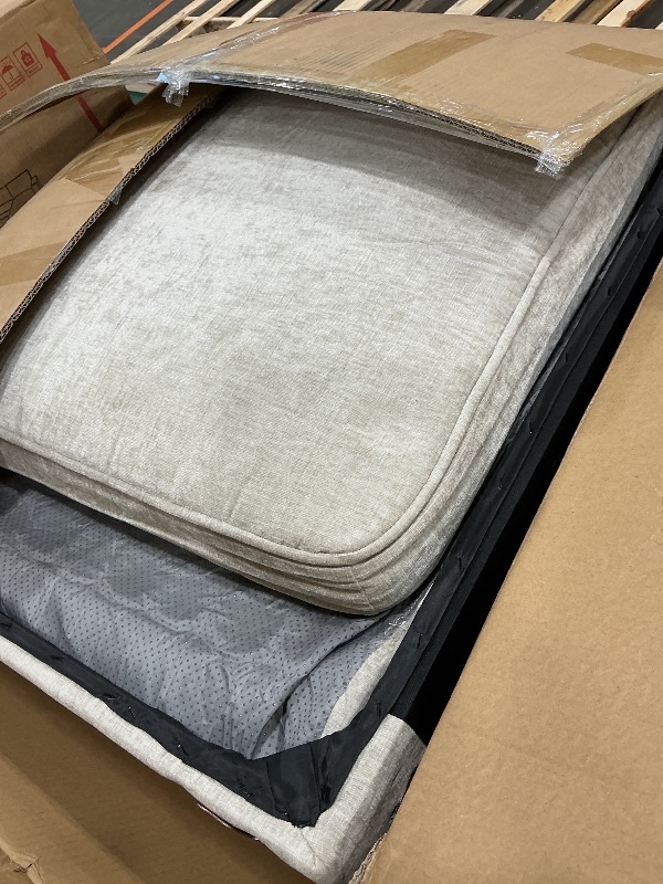 Photo 1 of **Partial set - Selling for parts**
Merax Modern Oversized U-Shaped Sectional Sofa with Cup Holders & Chaise Lounge, Chenille 6-Seat Couch Set Sleeper Bed with Deep Seat Beige (3 boxes)