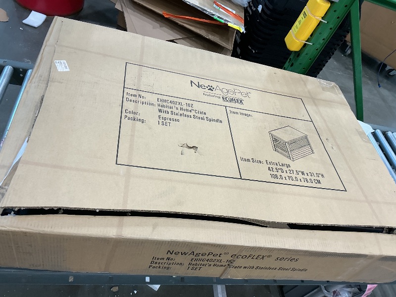 Photo 1 of *USED*
New Age Pet ECOFLEX InnPlace Dog Crate & End Table, Indoor Furniture Style Pet Kennel for Small, Medium, Large & XL Dogs, Durable Composite, Espresso Black, X-Large