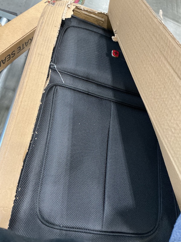 Photo 1 of SwissGear Sion Softside Expandable Luggage – Large Checked Suitcase with 360 Degree Wheels & Retractable Handle – 29 Inch, Perfect for 7-9 Night Trips – Black