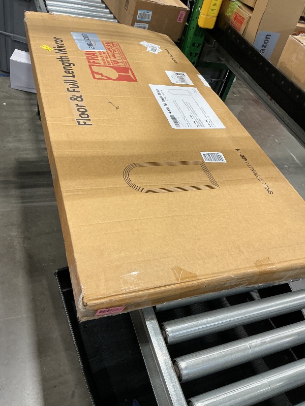 Photo 1 of *MINOR DAMAGE - USED*
Delma Arched Full Length Floor Mirror with Stand, 55x24 Rustic Farmhouse Solid Wood Frame Wall Mirror for Bedroom, Living Room, Vertical Hanging & Standing(Natural)