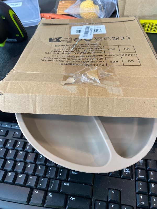 Photo 1 of ***MISSING PIECES*** PandaEar 2 Pack Stainless Steel Baby Suction Plates & 2 Pack Spoons, Toddler Utensils Baby Feeding Set, Divided Plates for Baby Led Weaning Supplies, BPA-Free (Blue/Green)