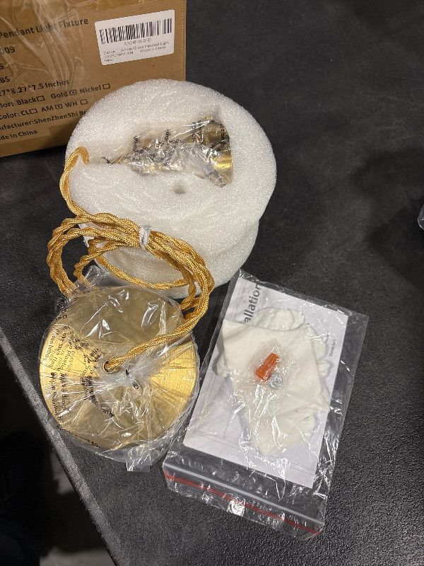 Photo 1 of **MISSING PARTS**
Vintage Pendant Light with Amber Striped Glass Lmapshade, Gold Pendant Lights Kitchen Island, Brass Kitchen Pendant Lighting over Island, Adjustable Hanging Light for Entrance Bathroom Dining Room