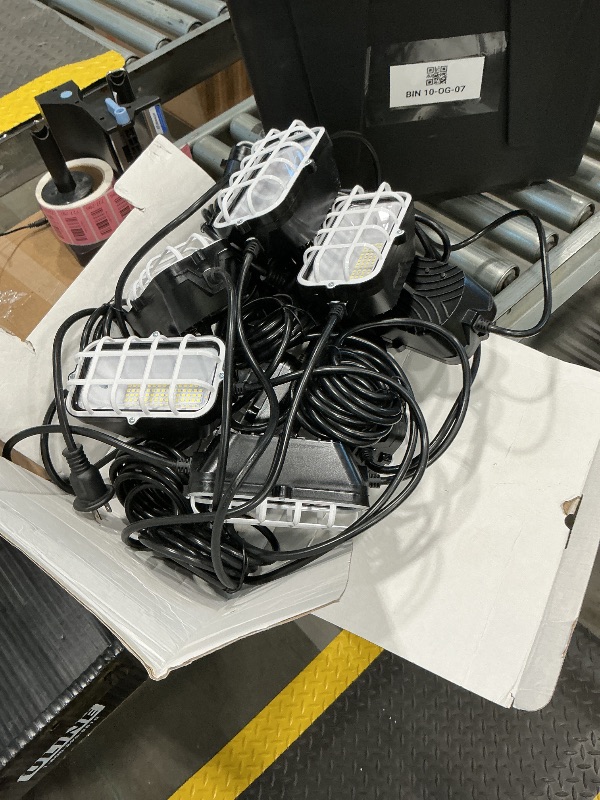 Photo 1 of 100ft LED Construction String Lights, 150W 15000LM Waterproof IP67 Led String Work Lights, Construction Temporary Lights (100ft-10lights).