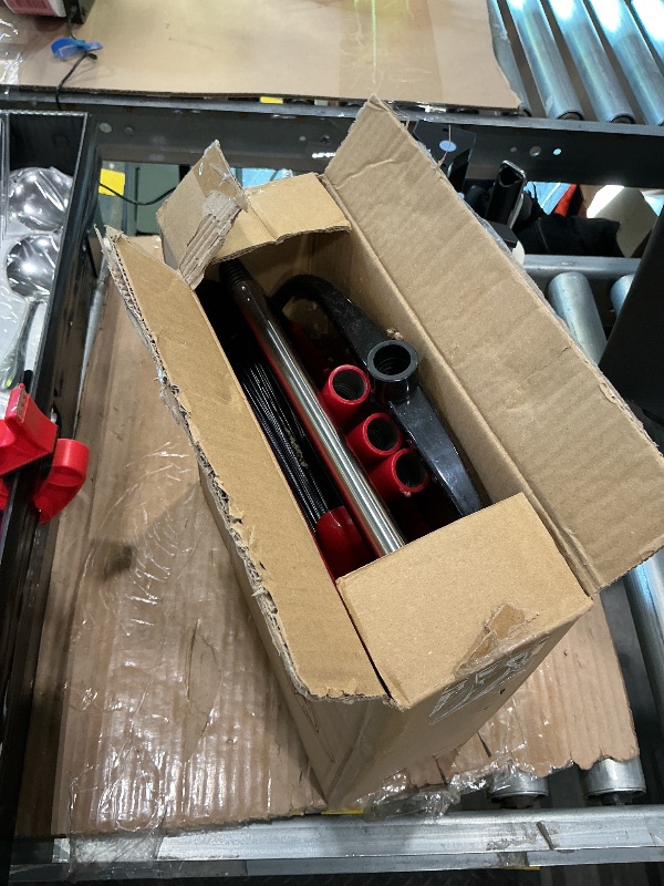 Photo 1 of **Missing parts**
Broom with Dustpan Combo Set 54" Long Handle Adjustable Length Stainless Steel Broomstick Standing Dust Pan and Broom Set for Office Home Kitchen Lobby Floor Cleaning (Red and Black)