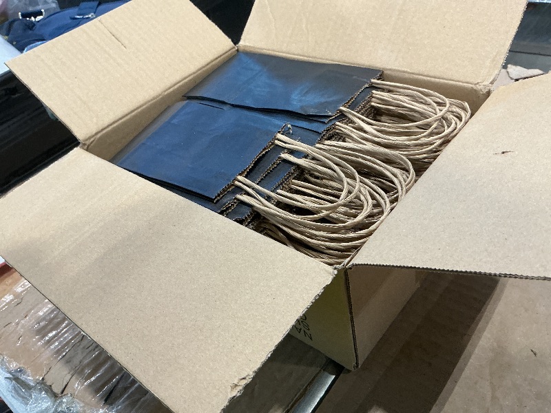 Photo 1 of *USED*
BagDream 100 Pack 3.5x2.4x6.7 Inches Mini Gift Party Favor Bags Small Kraft Black Gift Bags with Handles Bulk Recyclable Paper Sacks
