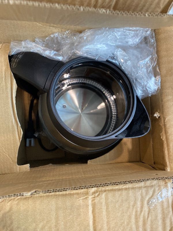 Photo 1 of ***MISSING LID*** Chefman Electric Kettle with Temperature Control, 5 Presets LED Indicator Lights, Removable Tea Infuser, Glass Tea Kettle & Hot Water Boiler, 360° Swivel Base, BPA Free, Stainless Steel, 1.8 Liters