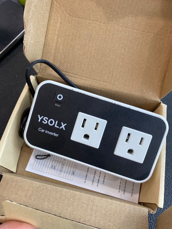 Photo 1 of **UNTESTED**
YSOLX 200W Car Power Inverter 12V to 110V for Vehicles, Car Plug Adapter Outlet with 4 USB Fast Charger, Car Charger Cigarette Lighter Adapter for Phone, Laptop on Road Trip