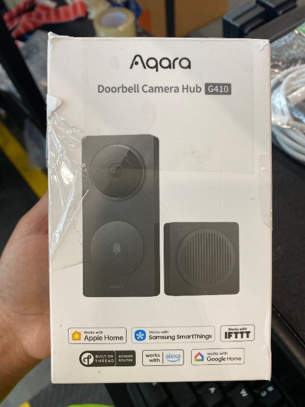 Photo 1 of *UNTESTED*
Aqara Smart Doorbell Camera G410 with Chime, 2K, HomeKit Secure Video, 2-Way Audio, Built-in Matter Hub, Wireless/Wired, Supports Apple Home, Alexa, Google, Home Assistant, 2.4G/5GHz Wi-Fi, Gray