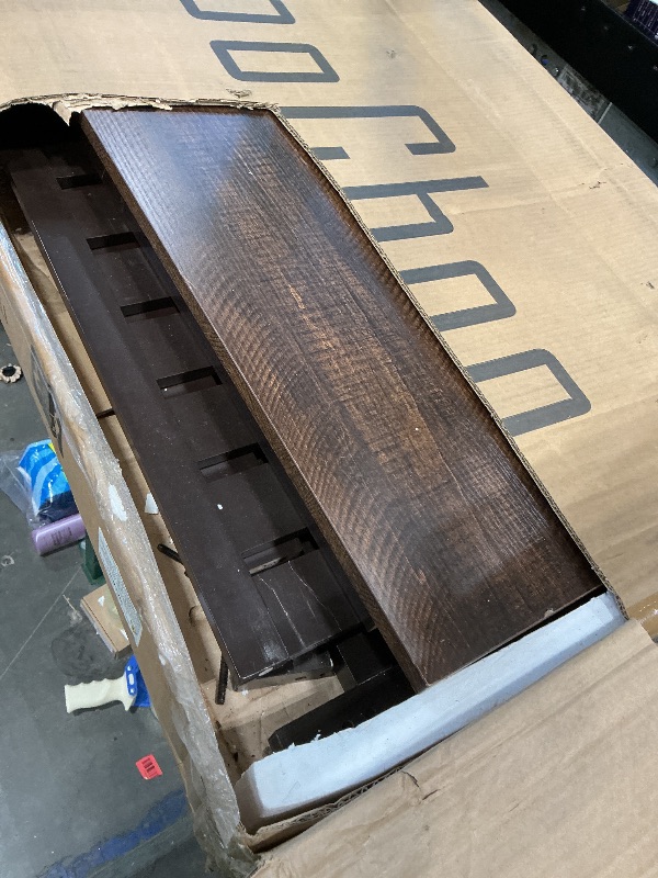 Photo 1 of *FOR PARTS ONLY*
ChooChoo Farmhouse Coffee Table, Rustic Vintage Living Room Table with Shelf, 40 Espresso