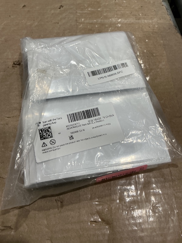 Photo 1 of 100 Pack Self-Adhesive 3" x 5" Index Card Pockets with Top Open for Loading, Clear Plastic Index Card Lables Holder for Organizing Storage Bins and Protecting Cards Photos Labels