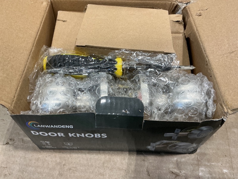 Photo 1 of 1 Set All Keyed Same Entry Door Knobs and Single Cylinder Deadbolt Combo Set for Entrance and Front Door, Keyed Alike Exterior Door Lock Set with Keys, Satin Nickel Deadbolt Lock and Door Knob Set