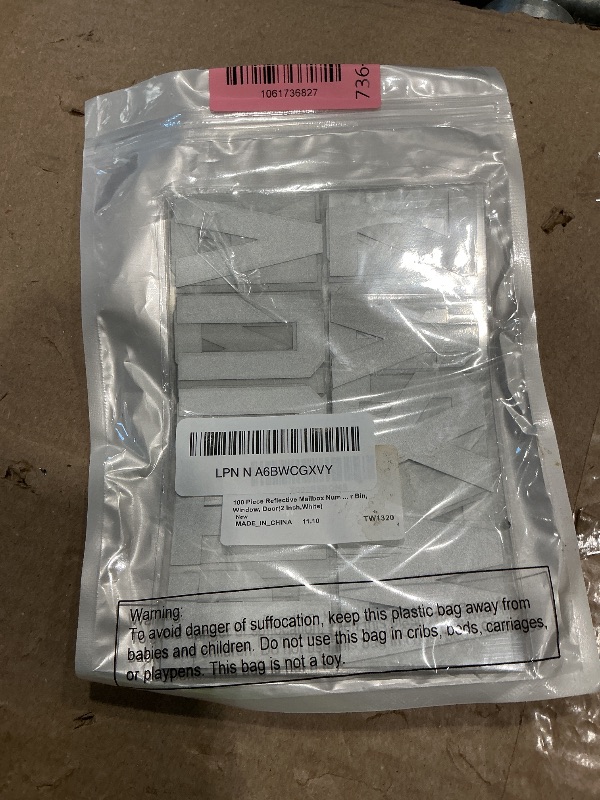 Photo 1 of 100 Piece 2 Inch Reflective Mailbox Number Stickers, Self Adhesive Reflective Capital Letter Sticker, Number Decals Vinyl Mailbox Decals for Bin, Window, Door(White)