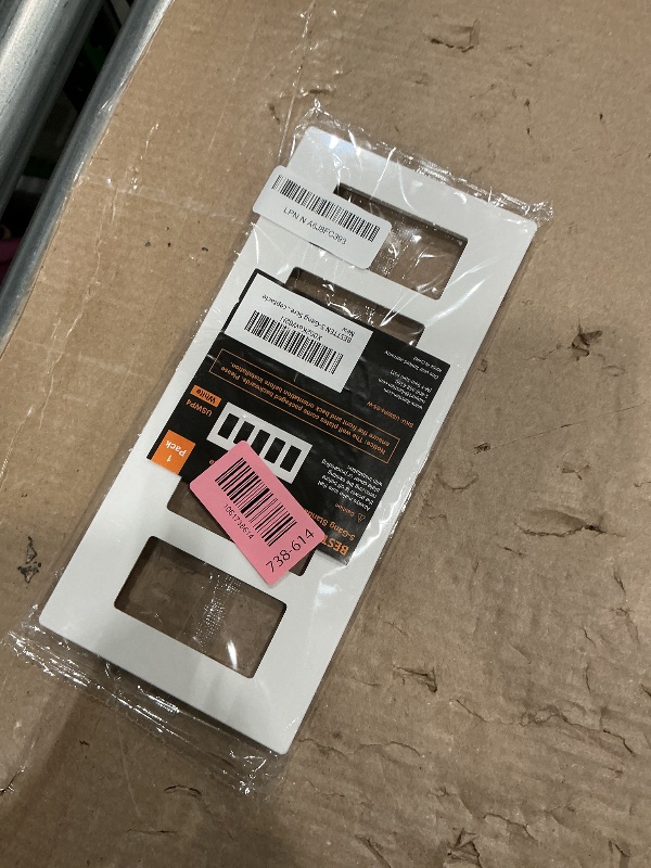 Photo 1 of 1 Pack BESTTEN 5-Gang Screwless Wall Plate, Decorator Outlet Cover, USWP4 Glossy Off White, Decor Face Plate for Light Switch, Dimmer, GFCI, USB Receptacle, H4.69” x W10.18”, ETL Listed