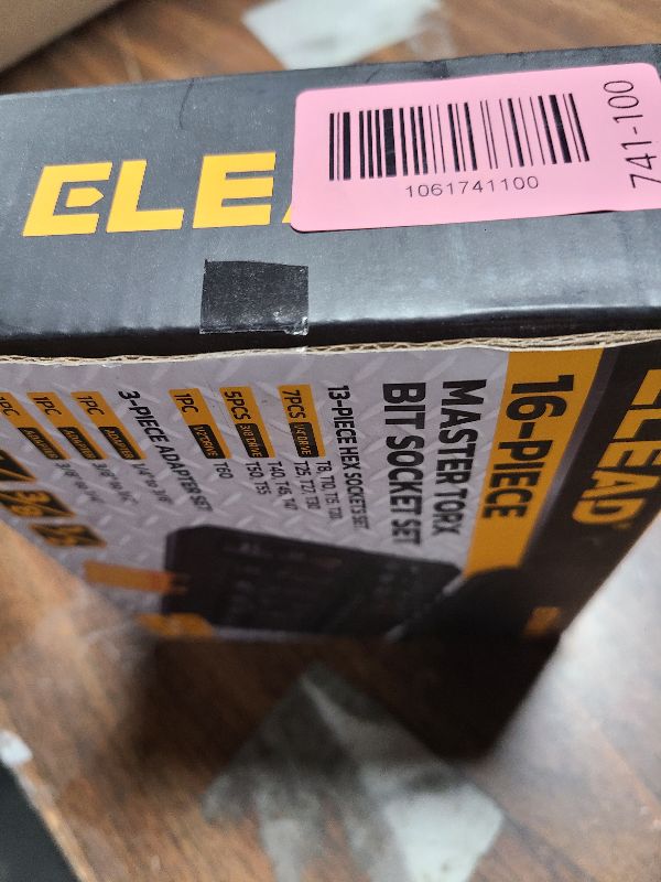 Photo 1 of 16-Piece Torx Bit Socket Set - Premium S2 Steel European Style T8-T60 with Socket Adapters, Star Bit Socket Set 1/4”, 3/8” and 1/2” Drive | Professional Mechanic Garage Tools