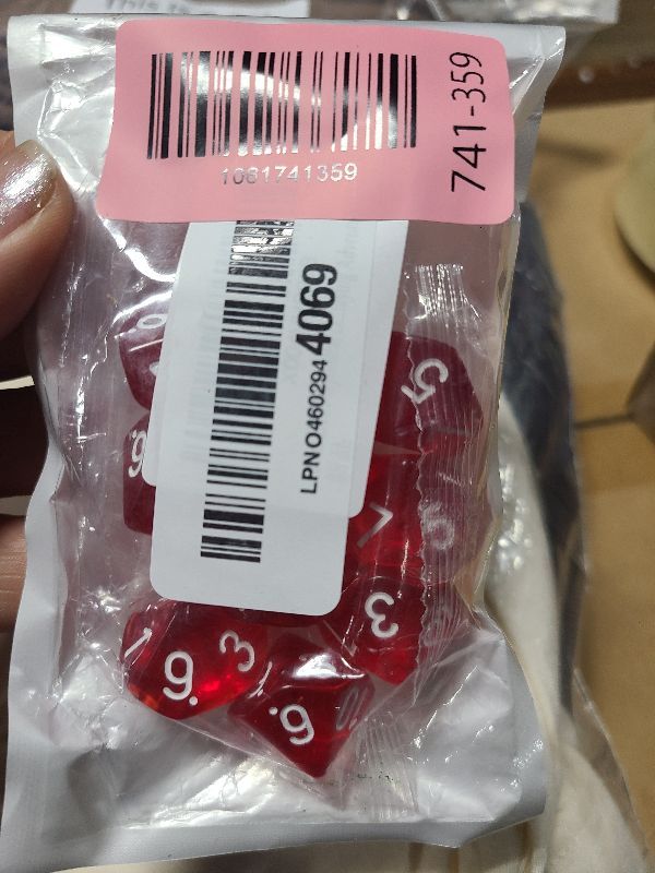 Photo 1 of 10 Pcs D10 Polyhedral Dice - Precision 10-Sided High-Clarity Dice for Tabletop RPG Games and Role-Playing Adventures (Red)