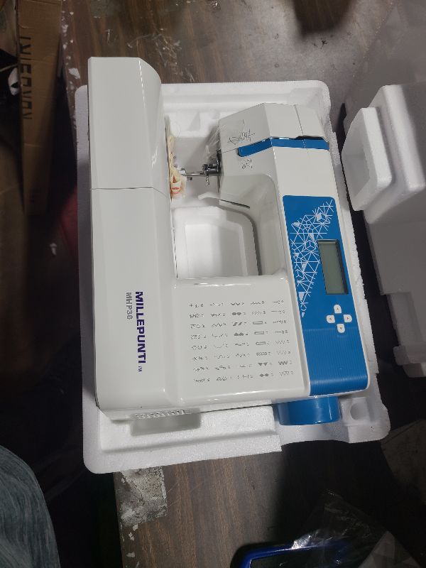 Photo 1 of 

Visit the Store, MILLEPUNTI
MILLEPUNTI
Visit the Store
4.2
4.2 out of 5 stars
(38)
MILLEPUNTI MHP30 Electronic Sewing Machine, Big LCD Display, 40 Built-in Stitches, Accessory Kit, Automatic Needle Threader, Computerized Sewing Machine for Beginners, Se