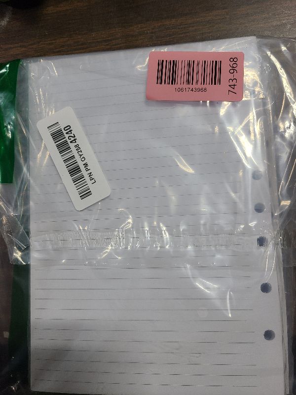 Photo 1 of (2-Pack) Mini Binder Lined Paper for 3 or 7 Ring Binders - 200 Sheets/400 Pages Paper Refills, 100gsm, 5.8" x 8.5"