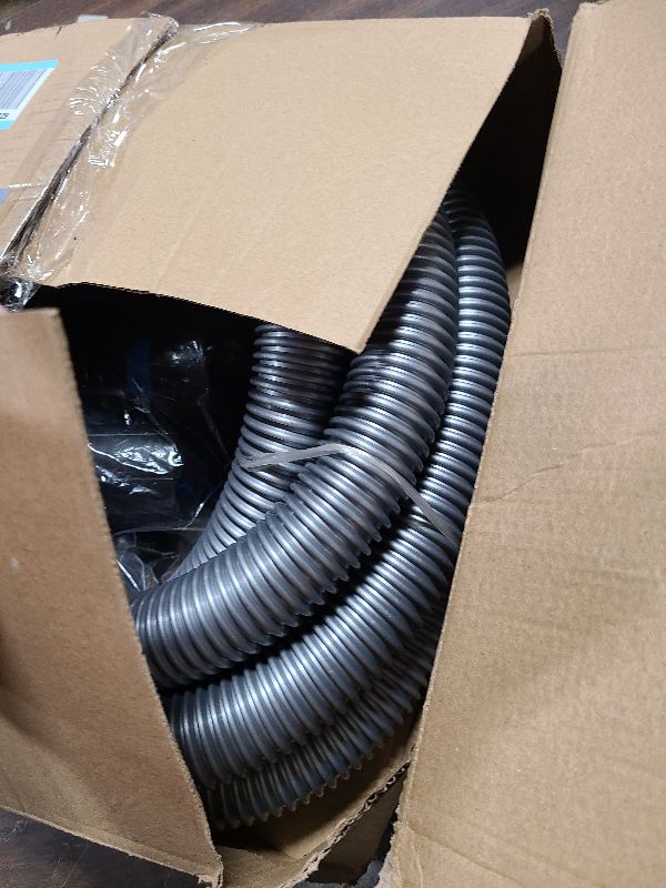 Photo 1 of 16FT Shop Vac Hose Dust Collection Hose for Home & Shop Vacuum System with 6 Adapters of Woodworking Power Tool and Sander, Compatible with Multi-Brands, Silver Gray Vacuum Hose