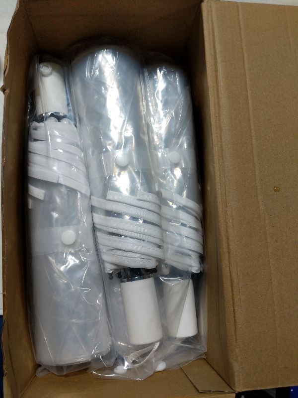 Photo 1 of 18 Pcs Clear Foldable Umbrellas Bulk Transparent Travel Umbrella Clear Umbrella Manual Open and Close Compact Folding Umbrella for Wedding Anniversary Christmas Party Favors (White Trim)