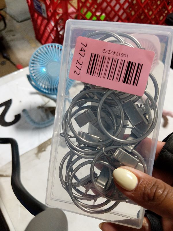 Photo 1 of 16 Pack Curtain Rings with Clips, Window Clip Rings Curtain Hooks Hangers Clip Rings for Hanging Drapery Drapes Bows, 1.5 Inch in Diameter, Matte Silver