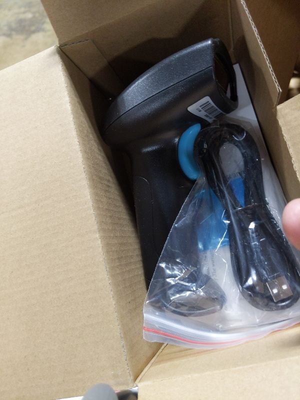 Photo 1 of 1D Handheld Barcode Scanner – Wireless Range Up to 328ft, Perfect for Retail, Warehouse, and Office Use