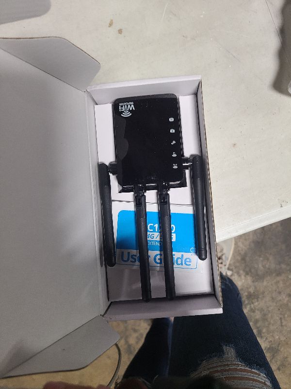 Photo 1 of 105-Device Compatible WiFi Extender Signal Booster, WiFi Extender, 12880 Sq.Ft Long Range, Dual Band 5GHz/2.4GHz 1200Mbps, Simple Installation for Home & Outdoor