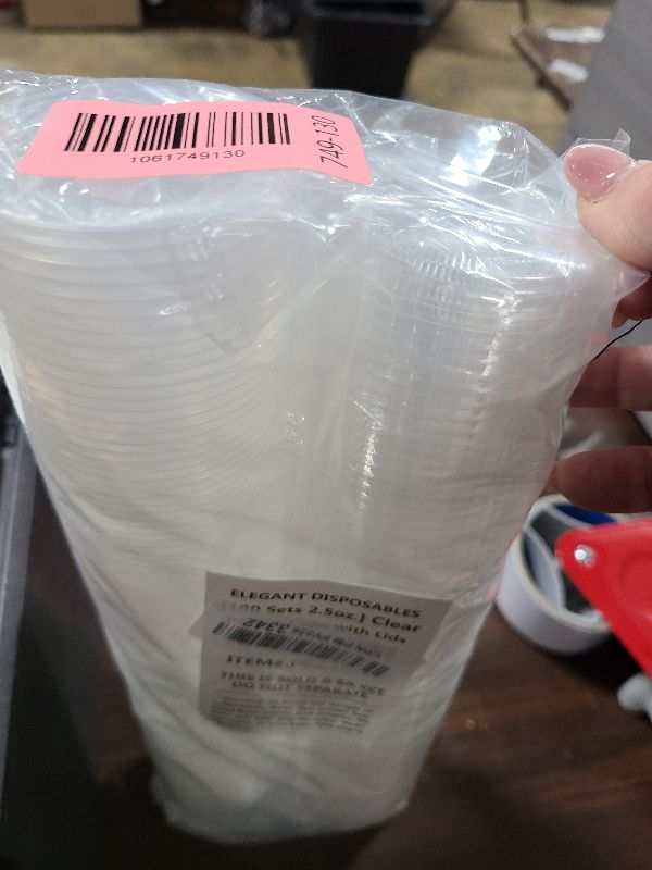Photo 1 of {2.5 oz - 100 Sets} Clear Diposable Plastic Portion Cups With Lids, Small Mini Containers For Portion Controll, Jello Shots, Meal Prep, Sauce Cups, Slime, Condiments, Medicine, Dressings, Crafts, Disposable Souffle Cups & Much more