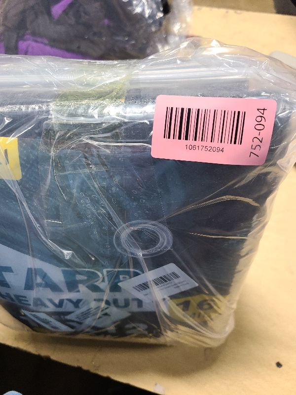 Photo 1 of 16Mil Finished Size 10x12 Tarp Heavy Duty Waterproof, Large Outdoor Multipurpose Protective Cover (Green/Brown)