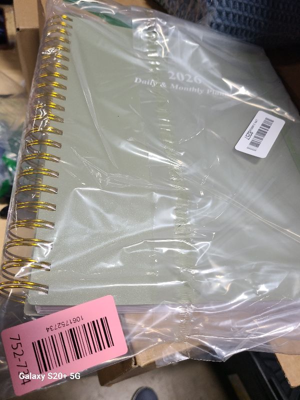 Photo 1 of 2026 Daily & Monthly Planner - One Page Per Day, Daily Planner from January 2026 - December 2026, Planner 2026 with 12 Monthly Tabs, 8.5" x 11", Green