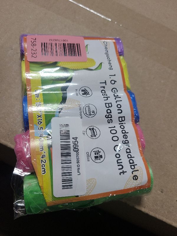 Photo 1 of 1.6 Gallon Small Trash Bags For Bathroom - Colorful Mini Garbage Bags ?Fit 1.3-1.5Gal?Biodegradable 100 Count 6 Liter Unscented Tiny Waste Basket Liners Kitchen Office Car Chenyucheng