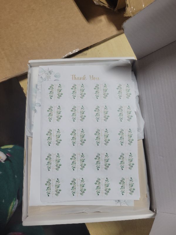 Photo 1 of 100PK Thank You Cards With Envelopes Bulk: 4x6 Blank Thank You Notes & Stickers Baby Shower Wedding Small Business - Floral Leaves Teacher Appreciation Gift for Graduation Kids Birthday Bridal (100 PACK)