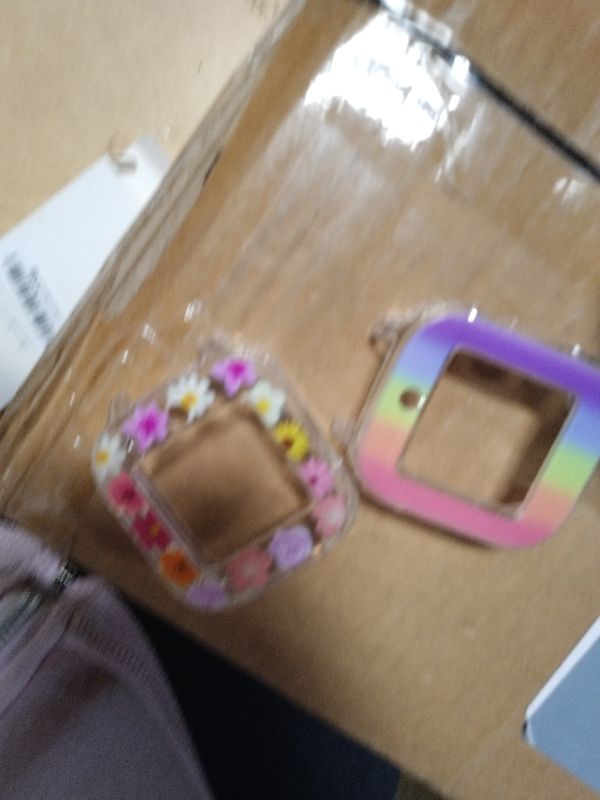 Photo 1 of 2 Pack Edge Protector Compatible with Cosmo JrTrack 3 & JrTrack 4 Kids Smartwatch, Soft TPU Material Cute Protective Case Cover Accessories for Kids Boys Girls(Rainbow+Flower)