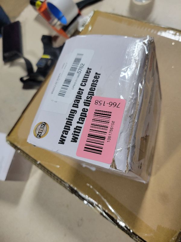 Photo 1 of 2 Pack Wrapping Paper Cutter with 2 Replaceable Blades & 4 Tapes, Christmas Gift Wrapping Paper Roll Cutter Tool Tube Holder Slidding Slicing for Birthday Holiday (2PCS Cutters)