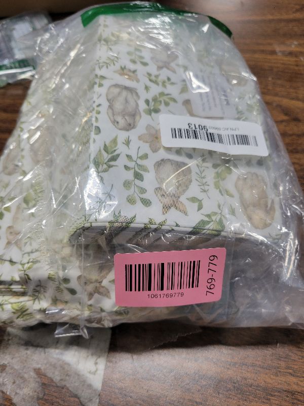 Photo 1 of 100Pcs Easter Party Napkins Bunny Rabbit Disposable Paper Guest Napkins Watercolor Cute Rabbits and Eucalyptus Flowers Leaves Hand Towels for Spring Lunch Dinner Kitchen Bathroom