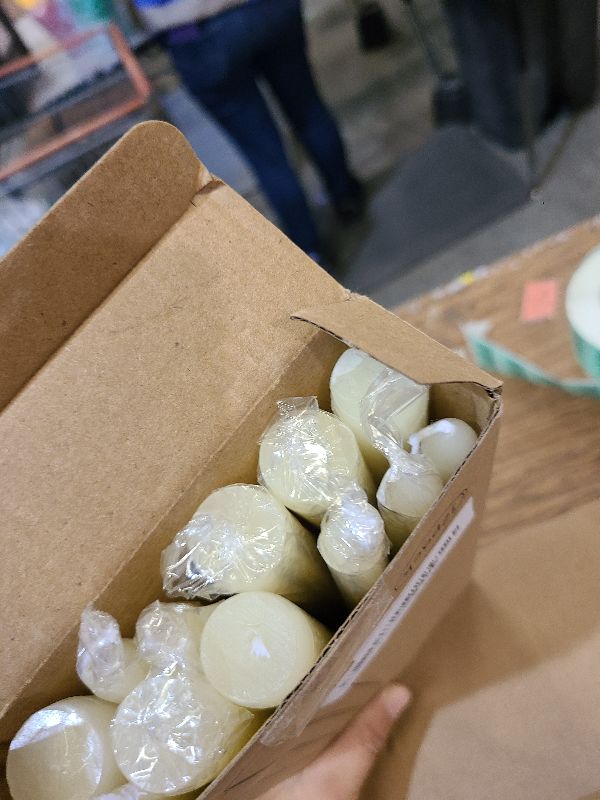 Photo 1 of 12 Pack Ivory Taper Candles 10 inch - Taper Candles Dripless, Smokeless, Unscented - 8 Hours Long Burning - Hand Poured Tall Candlesticks - Perfect for Home Decor, Weddings, and Special Occasions
