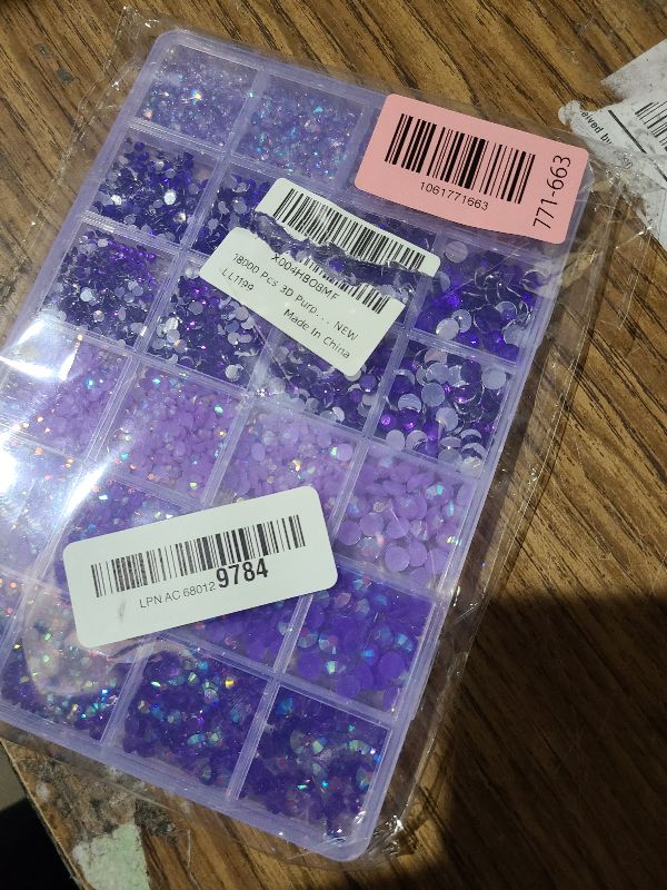 Photo 1 of 18000 Pcs 3D Purple Jelly Rhinestones for Crafting, Flatback Resin Jelly Bedazzled Gems for Crafts, 3-6 mm Half Round Gems Rhinestones for Nails Art Eyes Makeup DIY Crafts Supplies